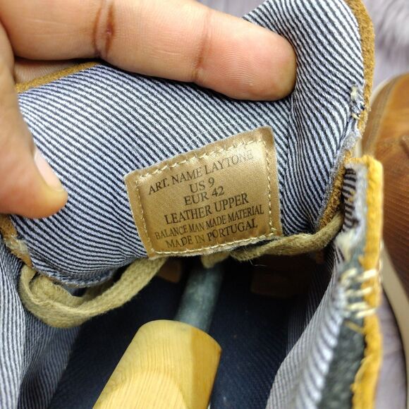 BullBoxer Laytone Low Top Leather Chukka Sneaker Mens Sz 9 Brown Made Portugal - Picture 8 of 8